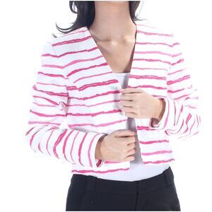 NINE WEST Womens Pink Striped Blazer Wear To Work Jacket 4